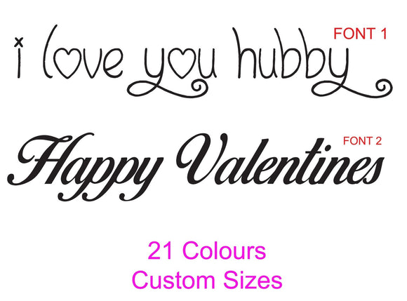 Personalised Romantic Vinyl Sticker Him / Her / Valentines