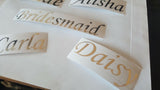 Personalised Wedding Names, Elegant Polished Silver Stickers