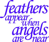 Feathers Appear When Angels Are Near Vinyl Wall Sticker - Size & Colour Options