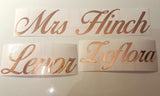Mrs Hinch Rose Gold Personalised Vinyl Stickers - Choose your own Words - for Bottles Cleaning and more