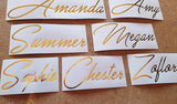 Modern Personalised Vinyl Name Stickers Beautiful Premium Gold Colour. Perfect for Bottles, Glasses, Weddings and Other Events, Label Decal