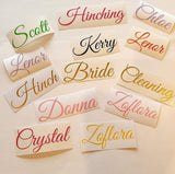 Modern Personalised Vinyl Name Stickers Beautiful Premium Colours - Perfect for Bottles - Glasses - Weddings - Mrs Hinch Bottles Label Decal