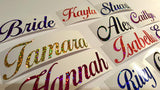 Glitter Personalised Vinyl Name Stickers in Beautiful Glitter Colours.