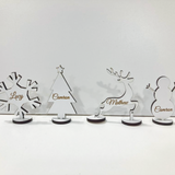 Wooden Christmas Table Place Names